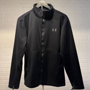 Under Armour‎ ColdGear Full Zip Jacket Black Mens Small Fleece Lined